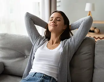 woman relaxing in clean air